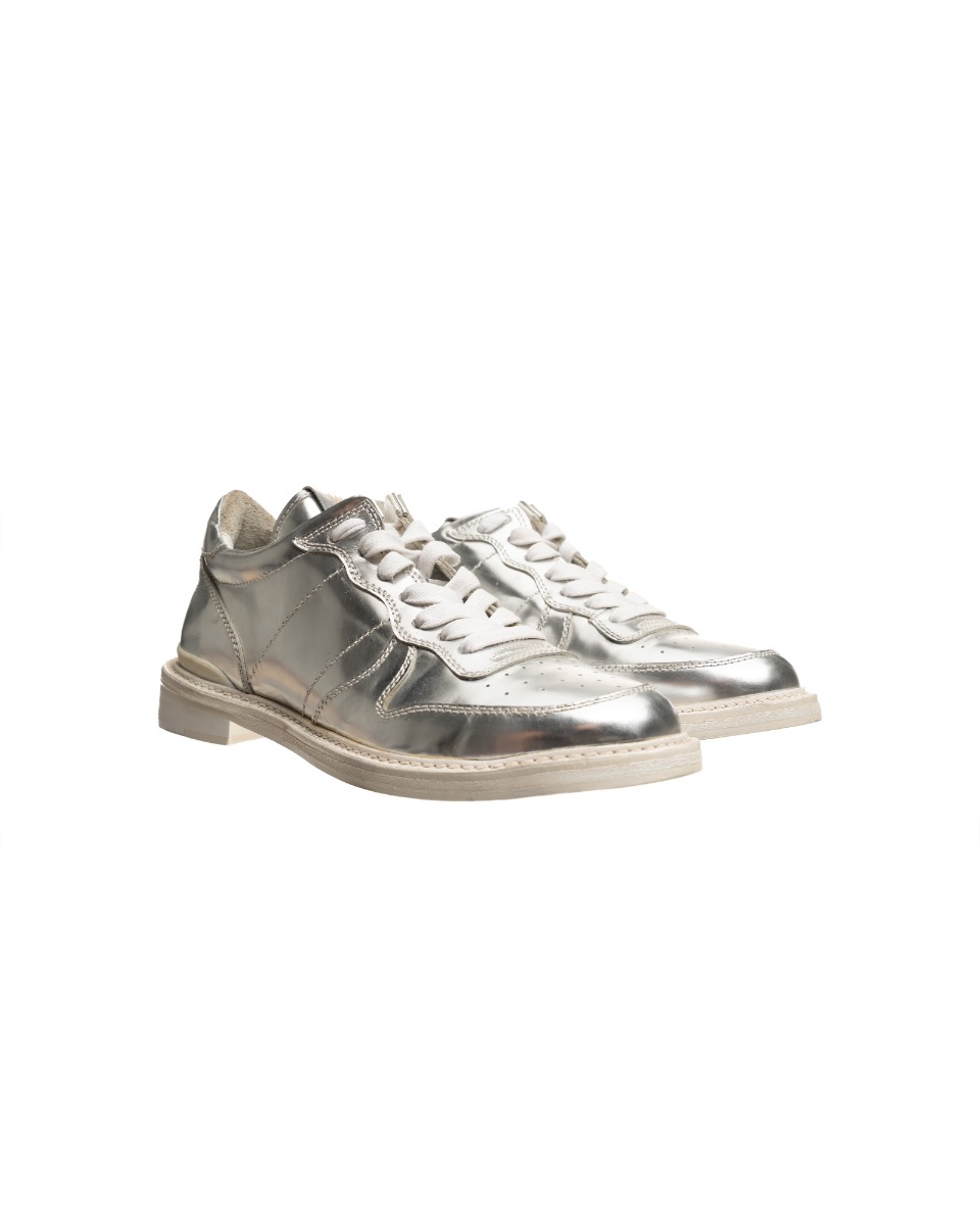 Maison Mihara Yasuhiro Wayne metallic silver derby sneakers thumbnail
