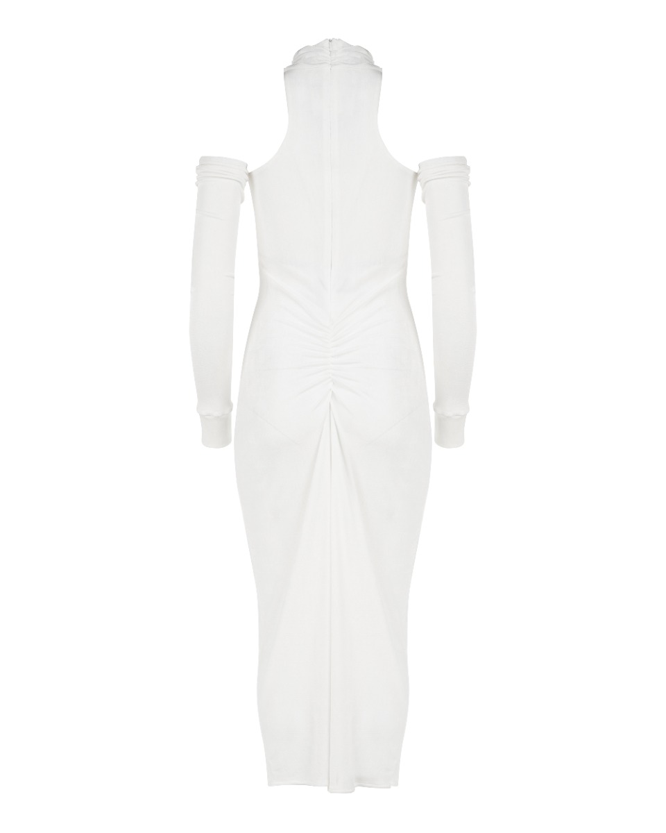 MISBHV 1-OF-1 open shoulders white long sleeve dress thumbnail