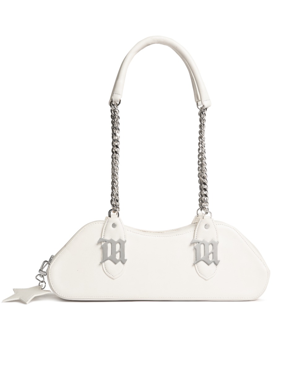 MISBHV chain white leather shoulder bag thumbnail