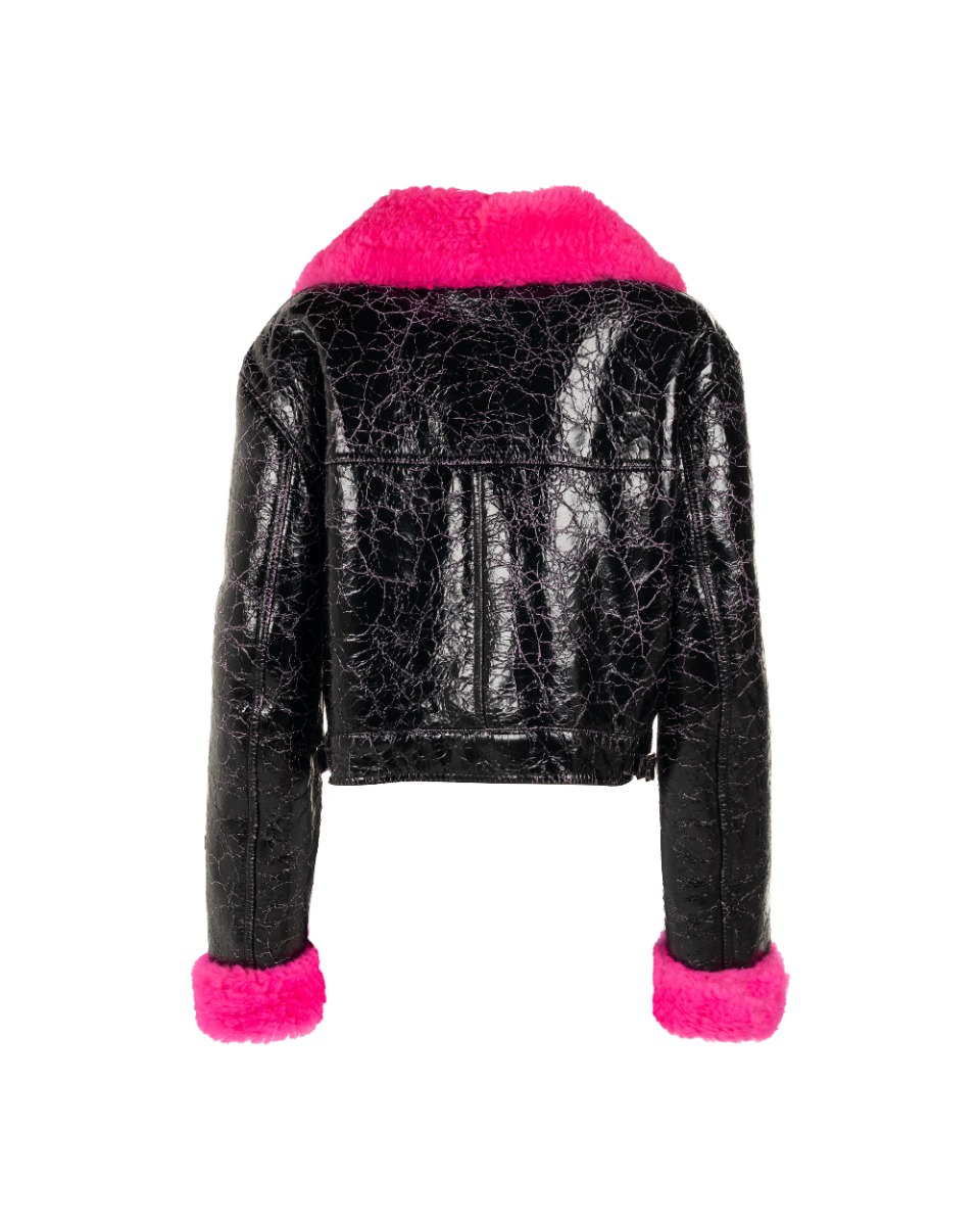 MISBHV crinkled faux-shearling pilot jacket thumbnail