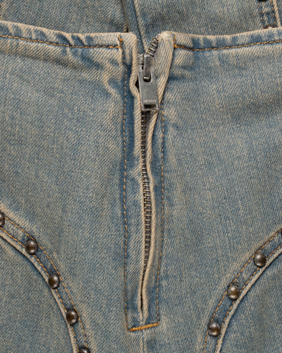 MISBHV Lara studded lace-up denim pants thumbnail