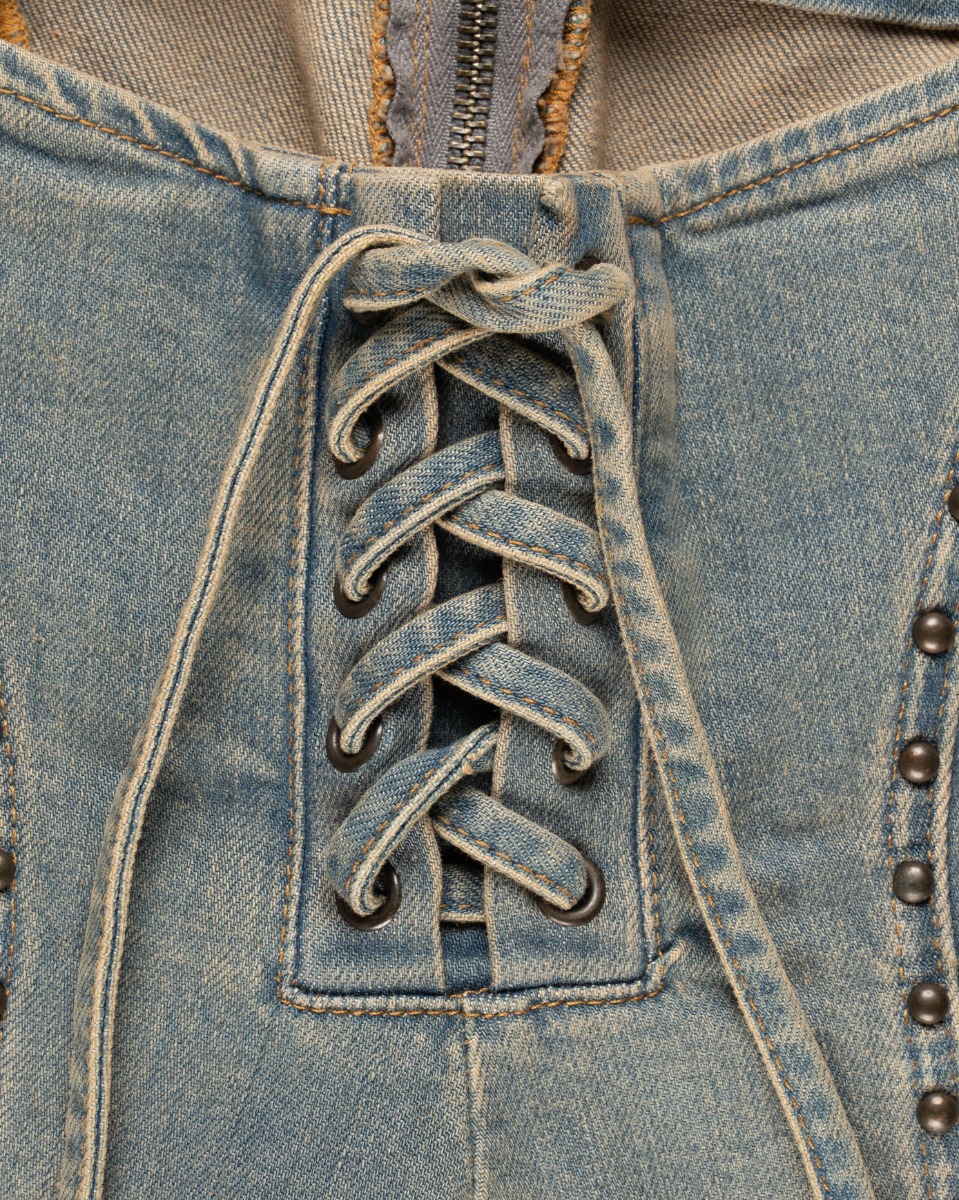 MISBHV Lara studded lace-up denim pants thumbnail