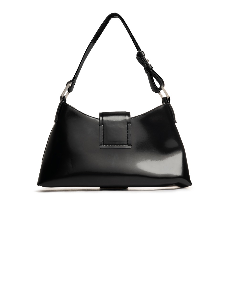 MISBHV metal logo plaque black leather shoulder bag thumbnail