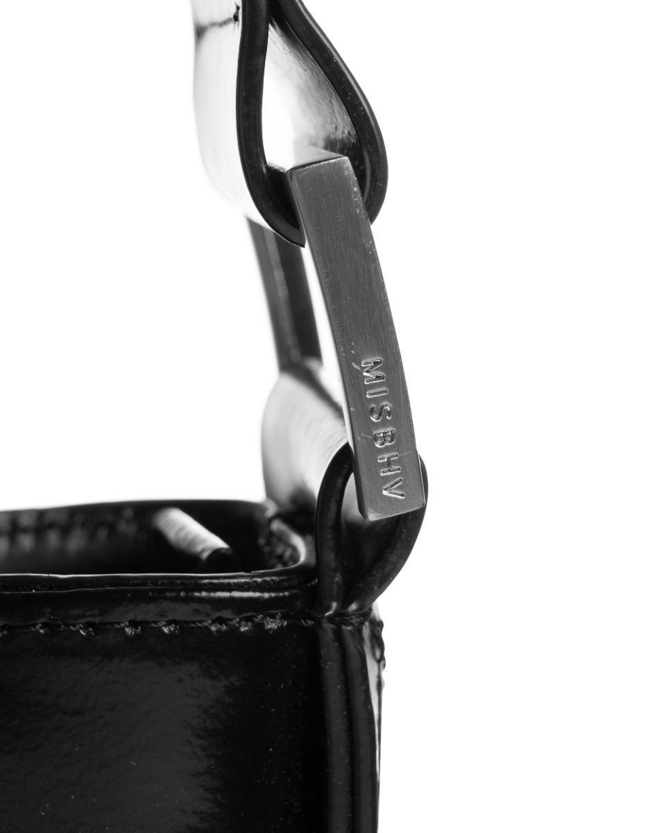 MISBHV metal logo plaque black leather shoulder bag thumbnail