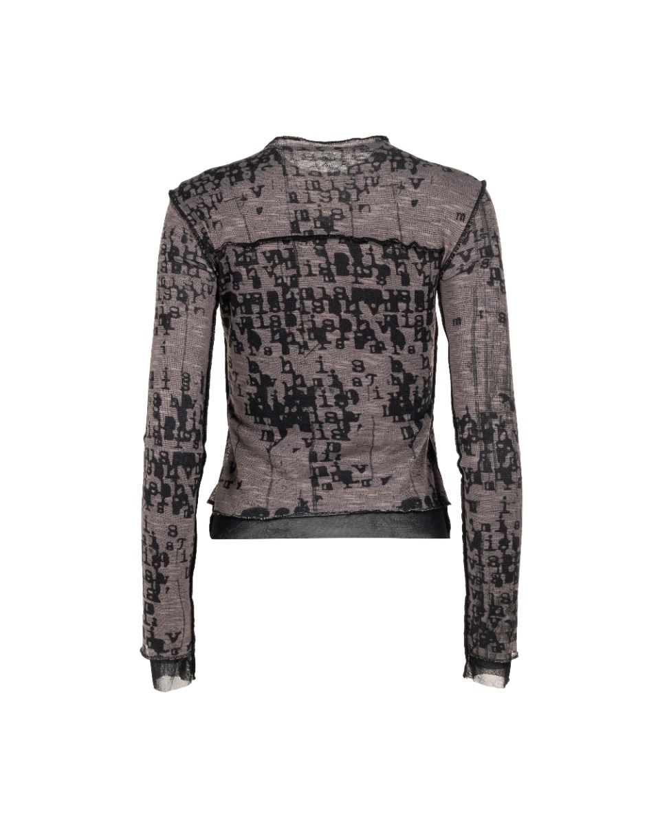 MISBHV Typewriter Taupe pierced long-sleeve t-shirt thumbnail