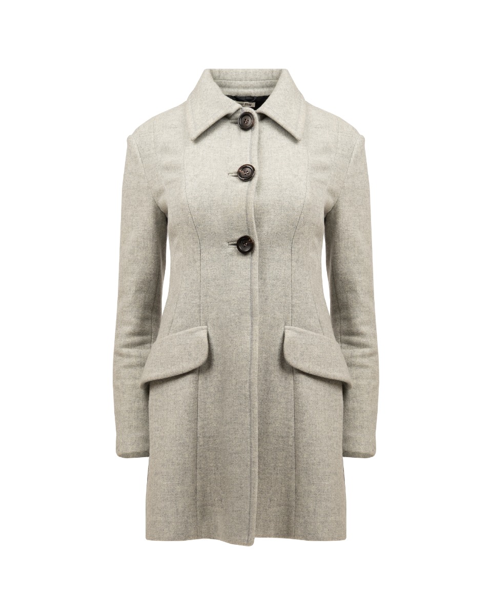 Miu Miu single-breasted laine coat thumbnail