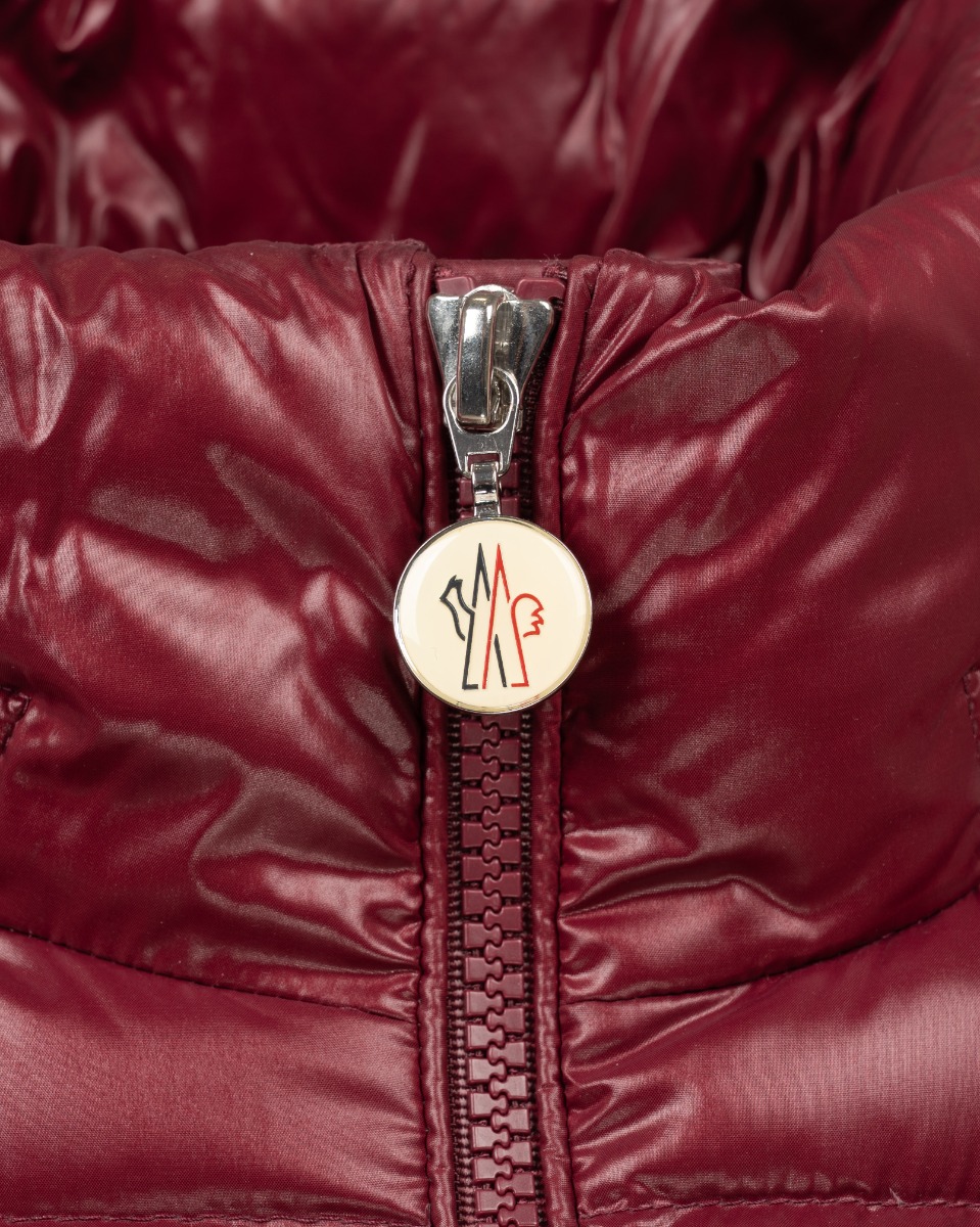 Moncler Lunetiere burgundy down jacket thumbnail