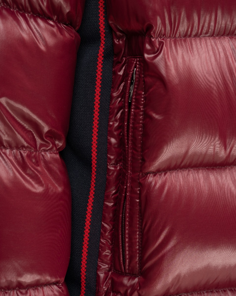 Moncler Lunetiere burgundy down jacket thumbnail