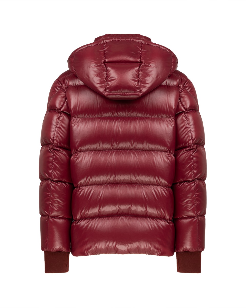 Moncler Lunetiere burgundy down jacket thumbnail
