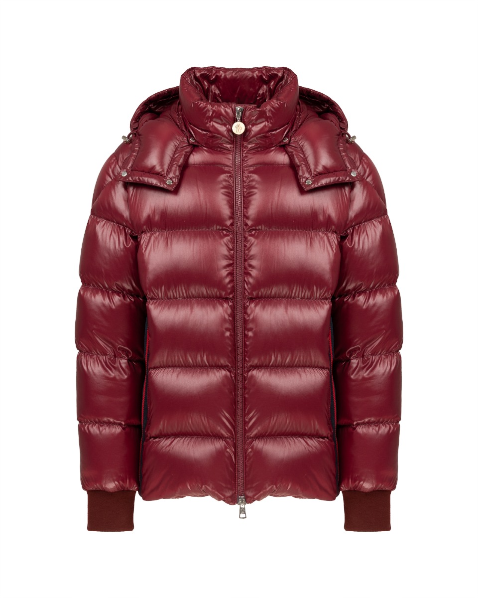Moncler Lunetiere burgundy down jacket thumbnail