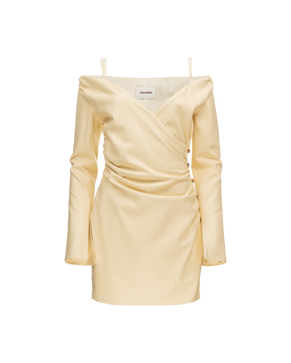 Nanushka Moha cold-shoulder vegan leather dress thumbnail