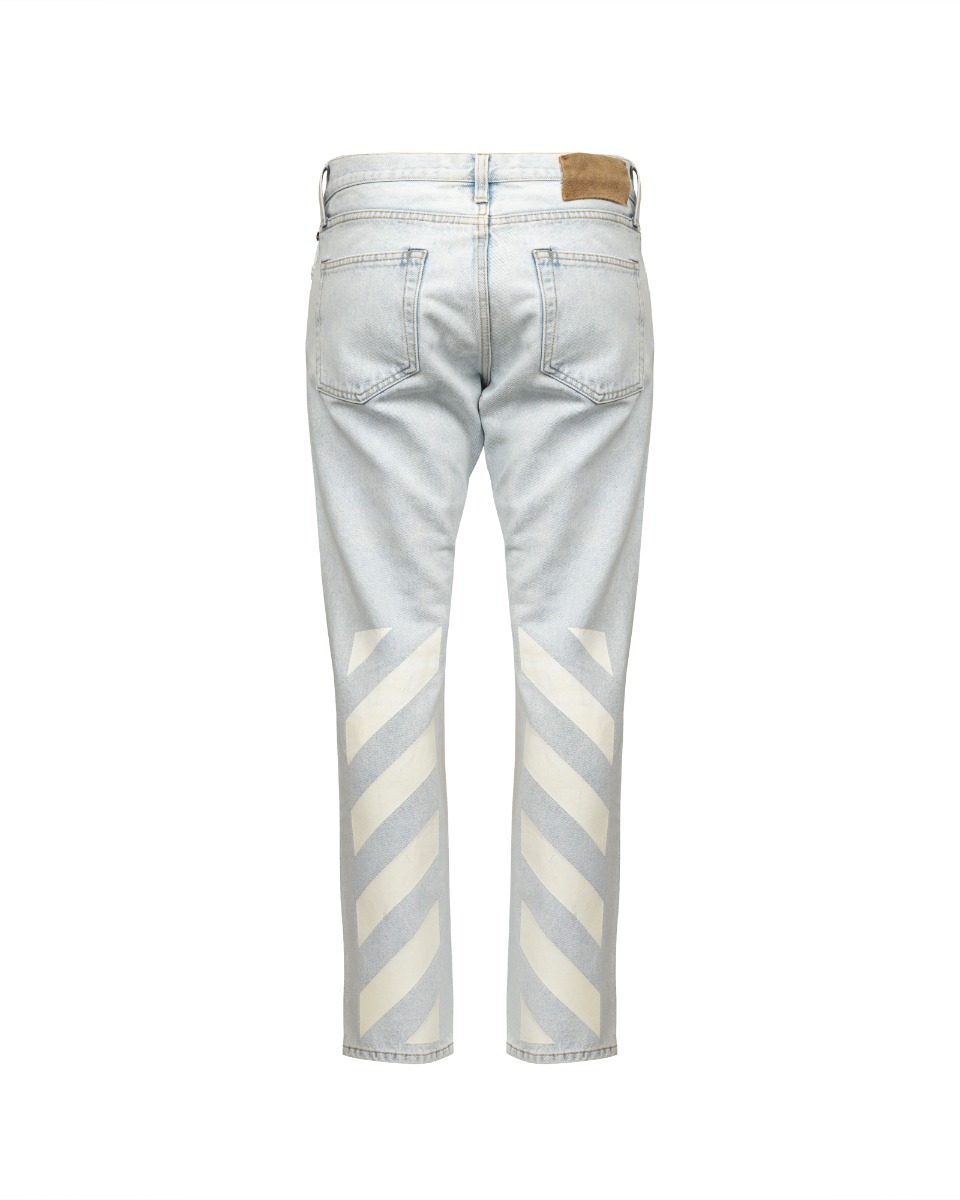 Off-White diag stripe printed denim pants thumbnail