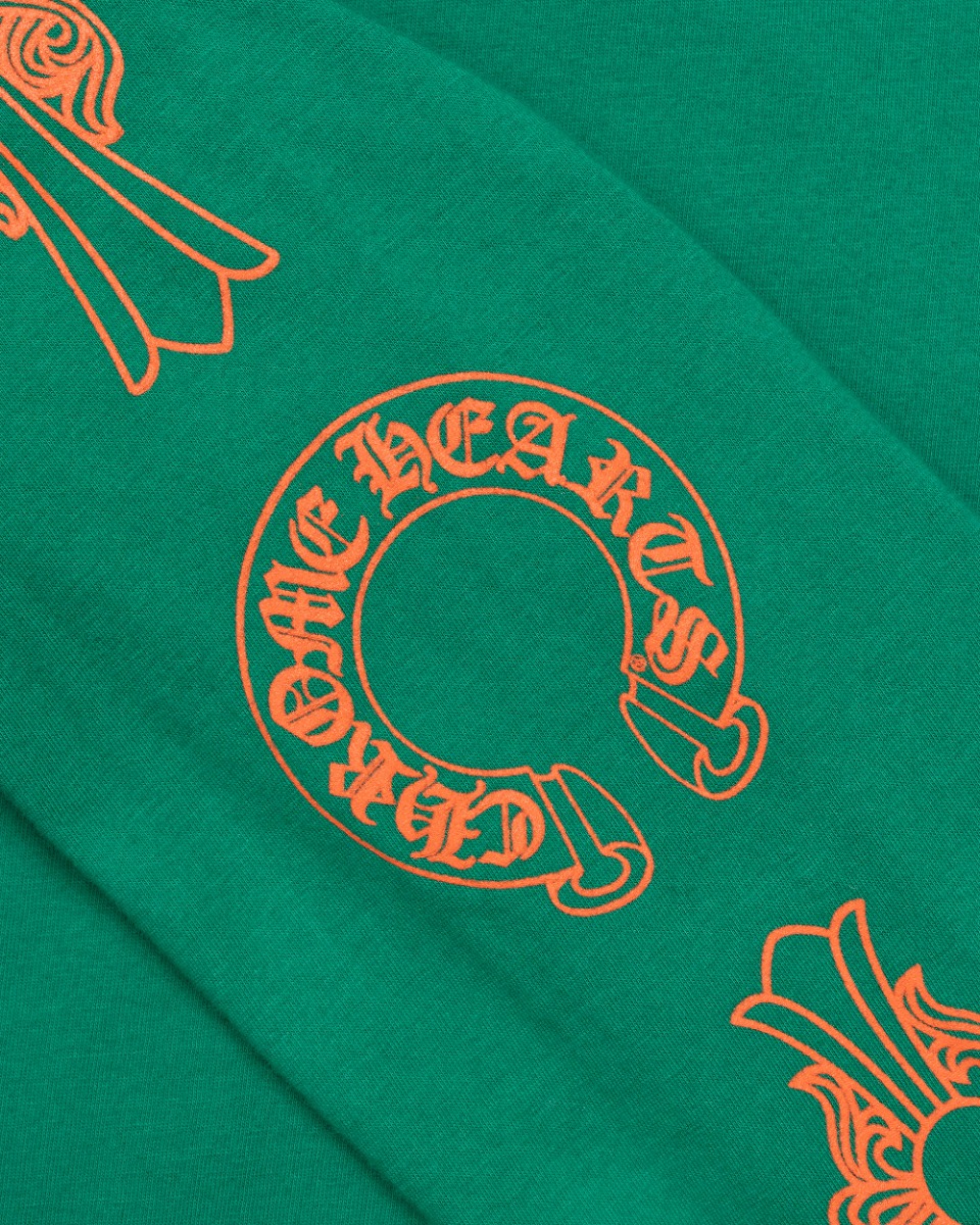 Chrome Hearts Exclusive Horseshoe logo green long sleeve t-shirt thumbnail