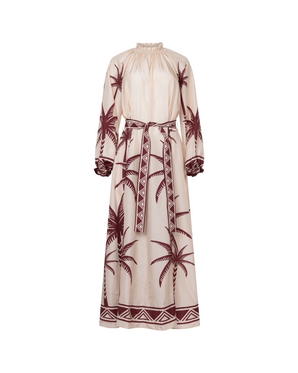 La DoubleJ Cerere belted printed silk-voile maxi dress thumbnail