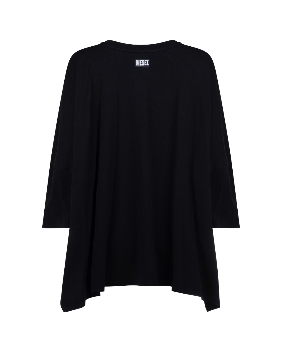 Diesel "I see you" Hand Sign photo black wide t-shirt thumbnail