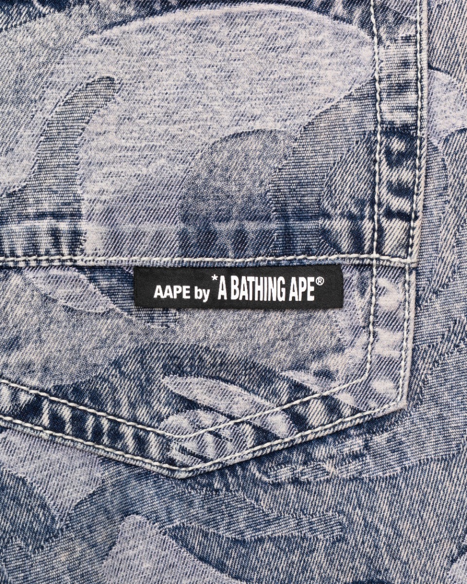 AAPE by A Bathing Ape purple dyed camo denim pants thumbnail