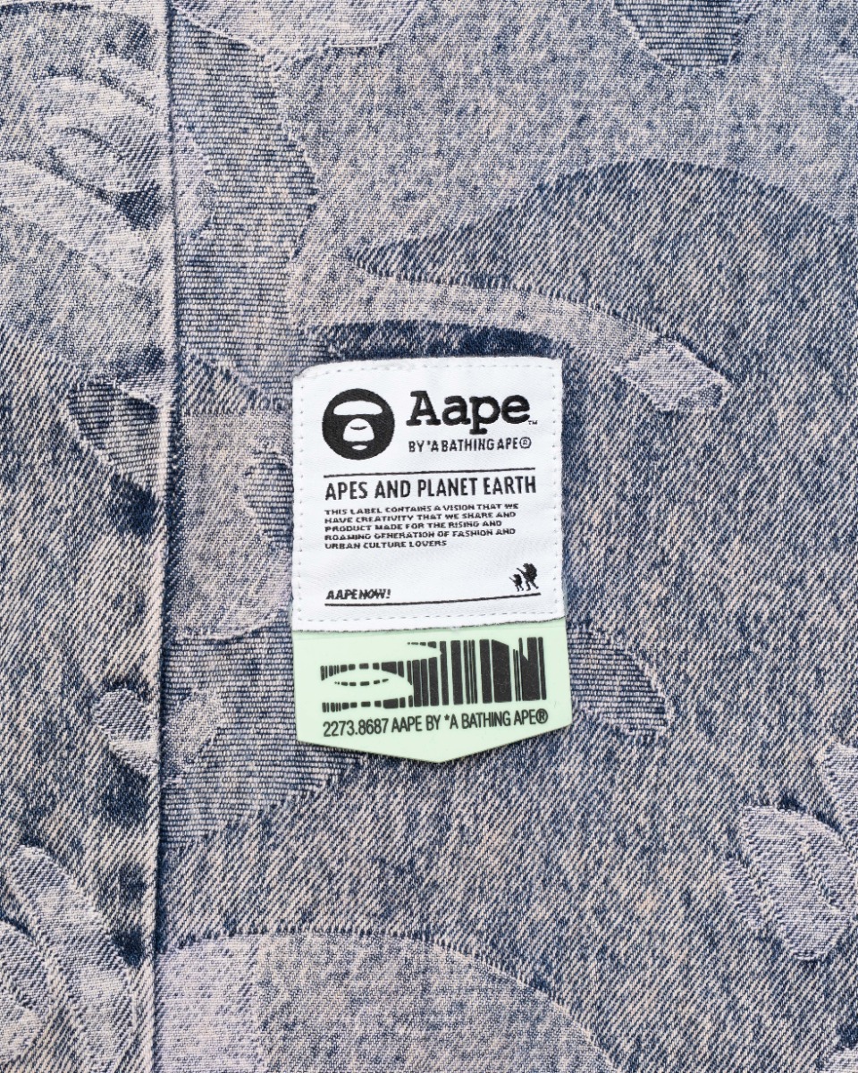 AAPE by A Bathing Ape purple dyed camo denim pants thumbnail