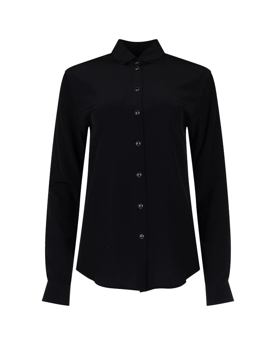 Saint Laurent "Palladium" bead-button black silk shirt thumbnail