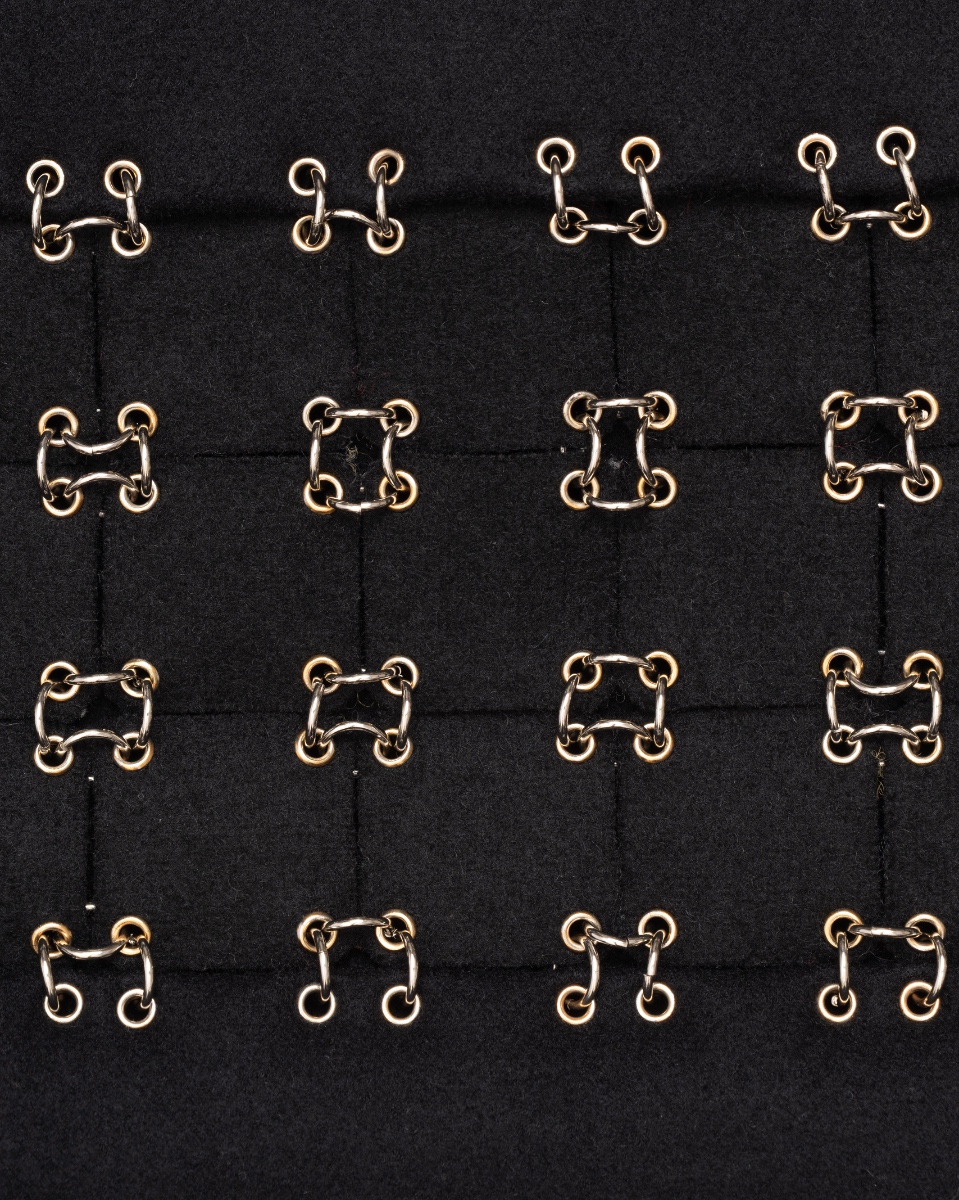 Paco Rabbane pierced wool pea coat thumbnail