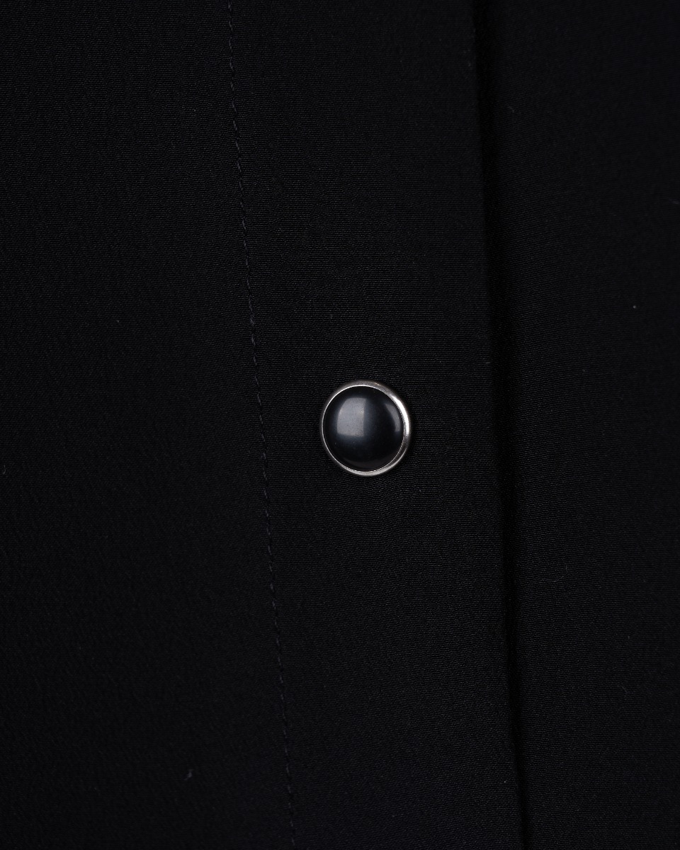 Saint Laurent "Palladium" bead-button black silk shirt thumbnail