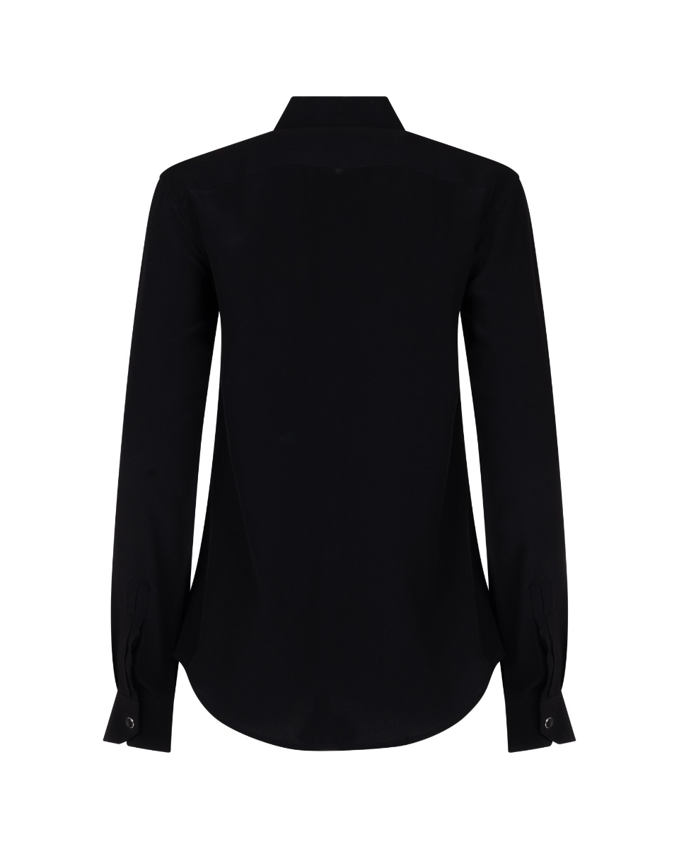 Saint Laurent "Palladium" bead-button black silk shirt thumbnail