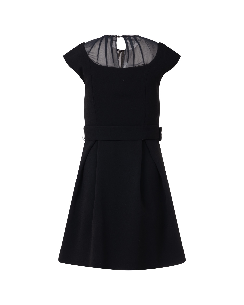 Miu Miu sheer-neckline small black dress thumbnail