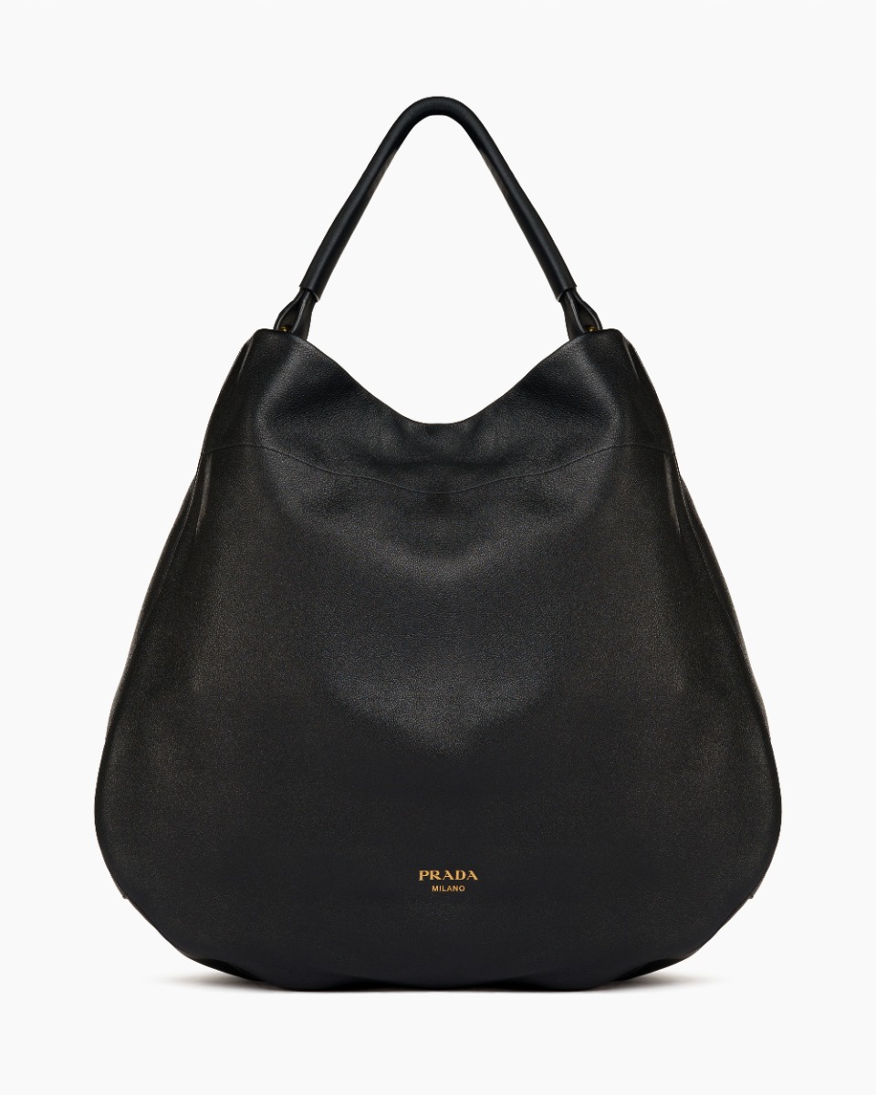 Prada black leather shoulder bag thumbnail
