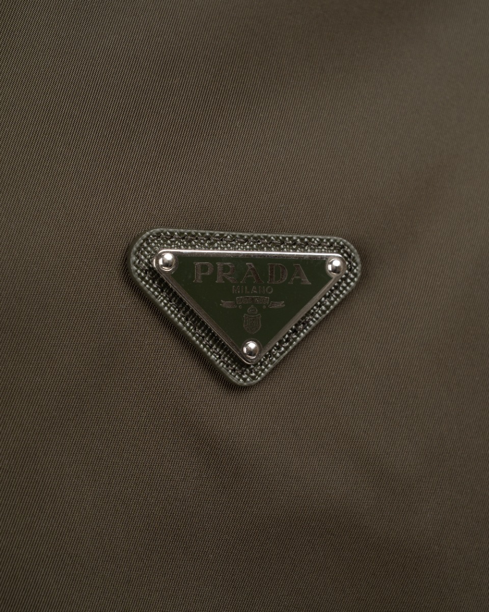 Prada chest logo-plaque nylon padded bomber jacket thumbnail