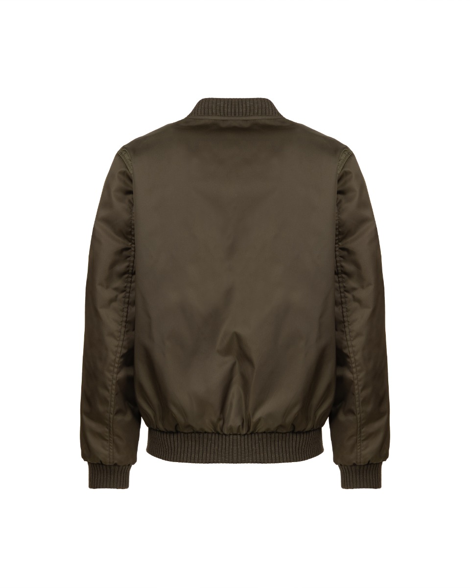 Prada chest logo-plaque nylon padded bomber jacket thumbnail