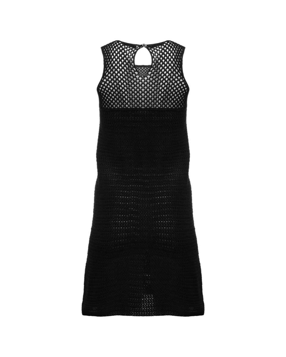 Prada crochet knit small black dress thumbnail