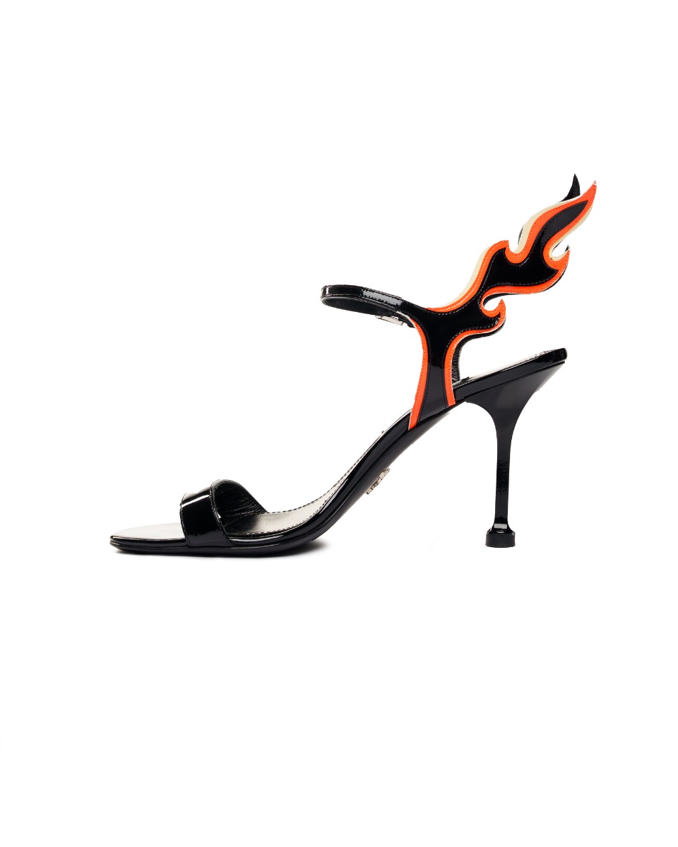 Prada Flame patent leather heel sandals thumbnail