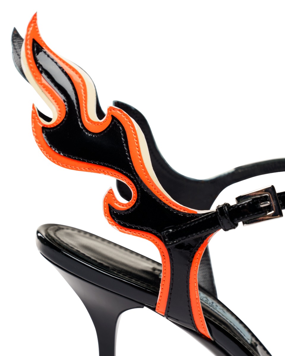 Prada Flame patent leather heel sandals thumbnail