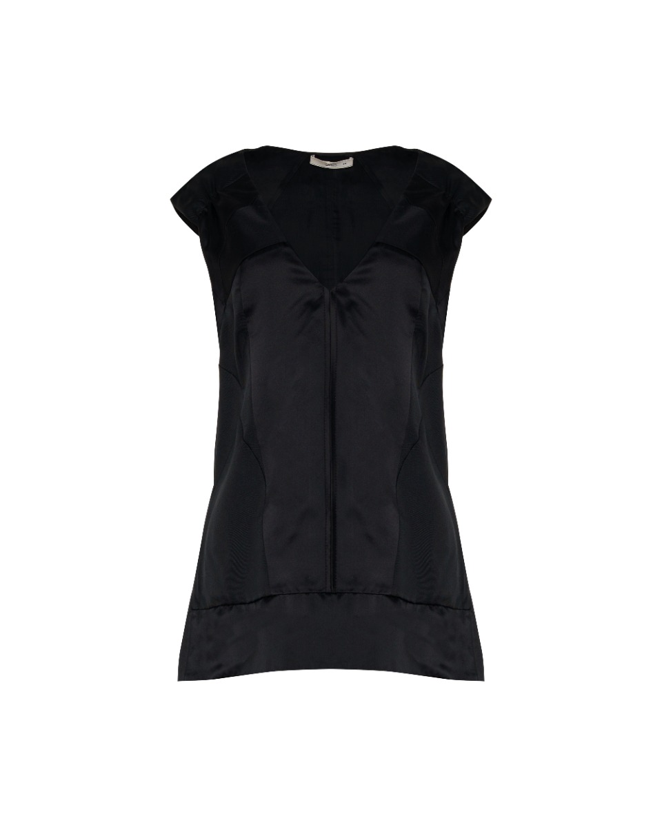 Prada geometric-cut silk top thumbnail