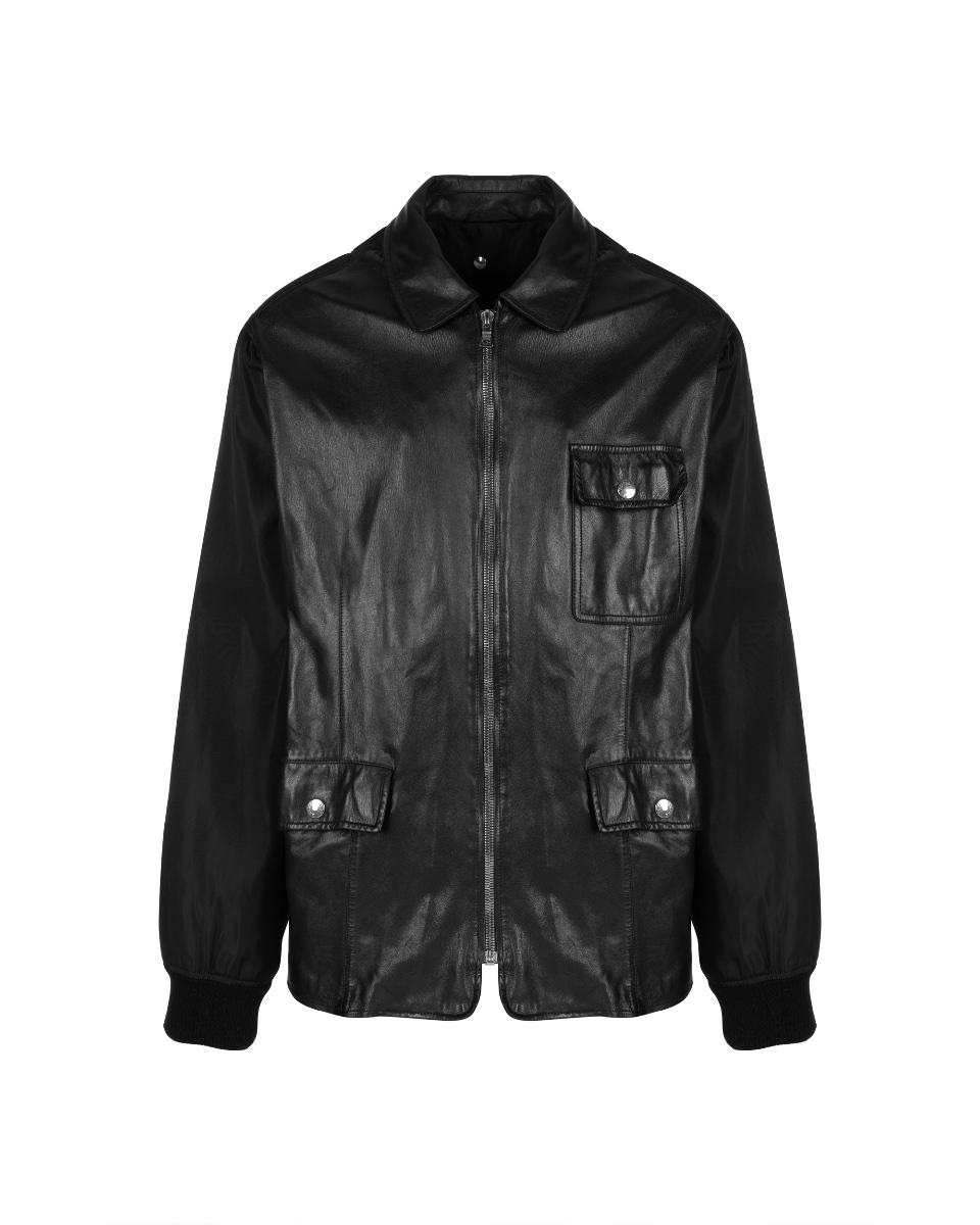 Prada Chore leather paneled nylon jacket thumbnail