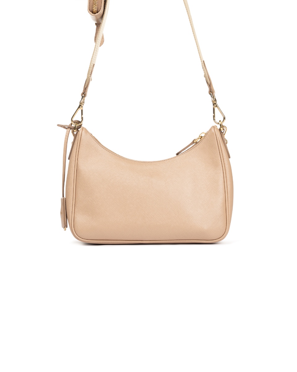 Prada Re Edition 2005 Cameo Beige saffiano leather bag thumbnail