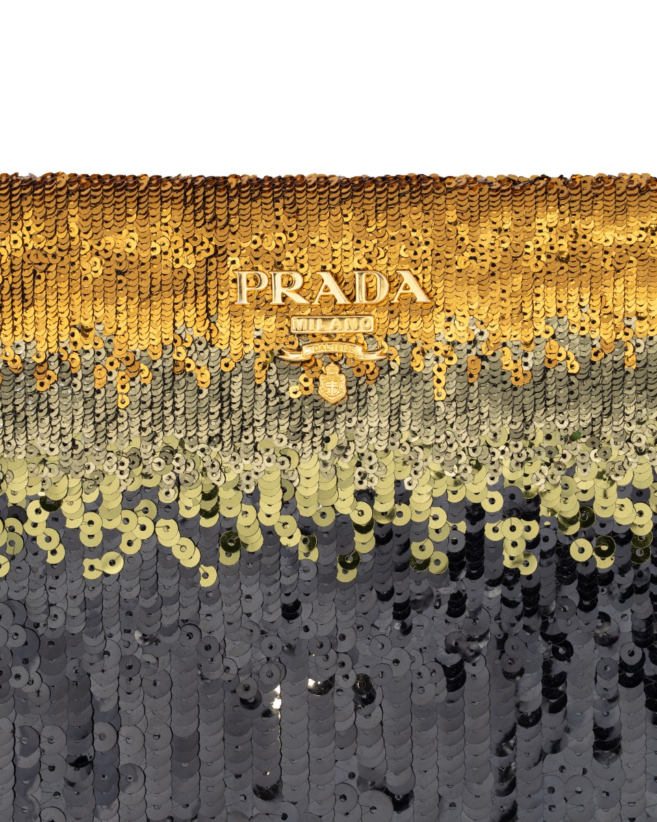 Prada sequin-embellished ombre clutch bag thumbnail