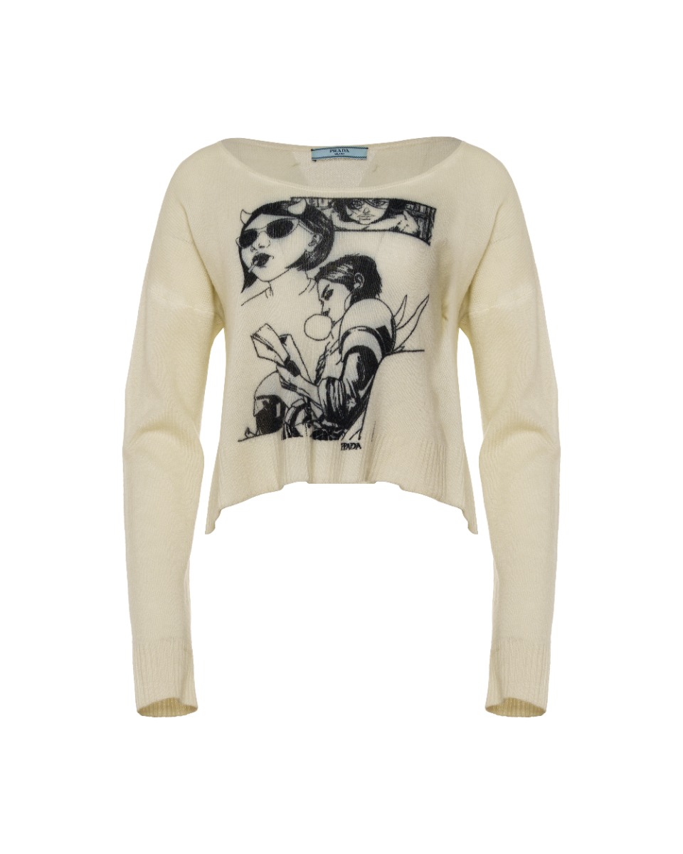 Prada Tarpé Mills inspired "Comic" cropped sweater thumbnail