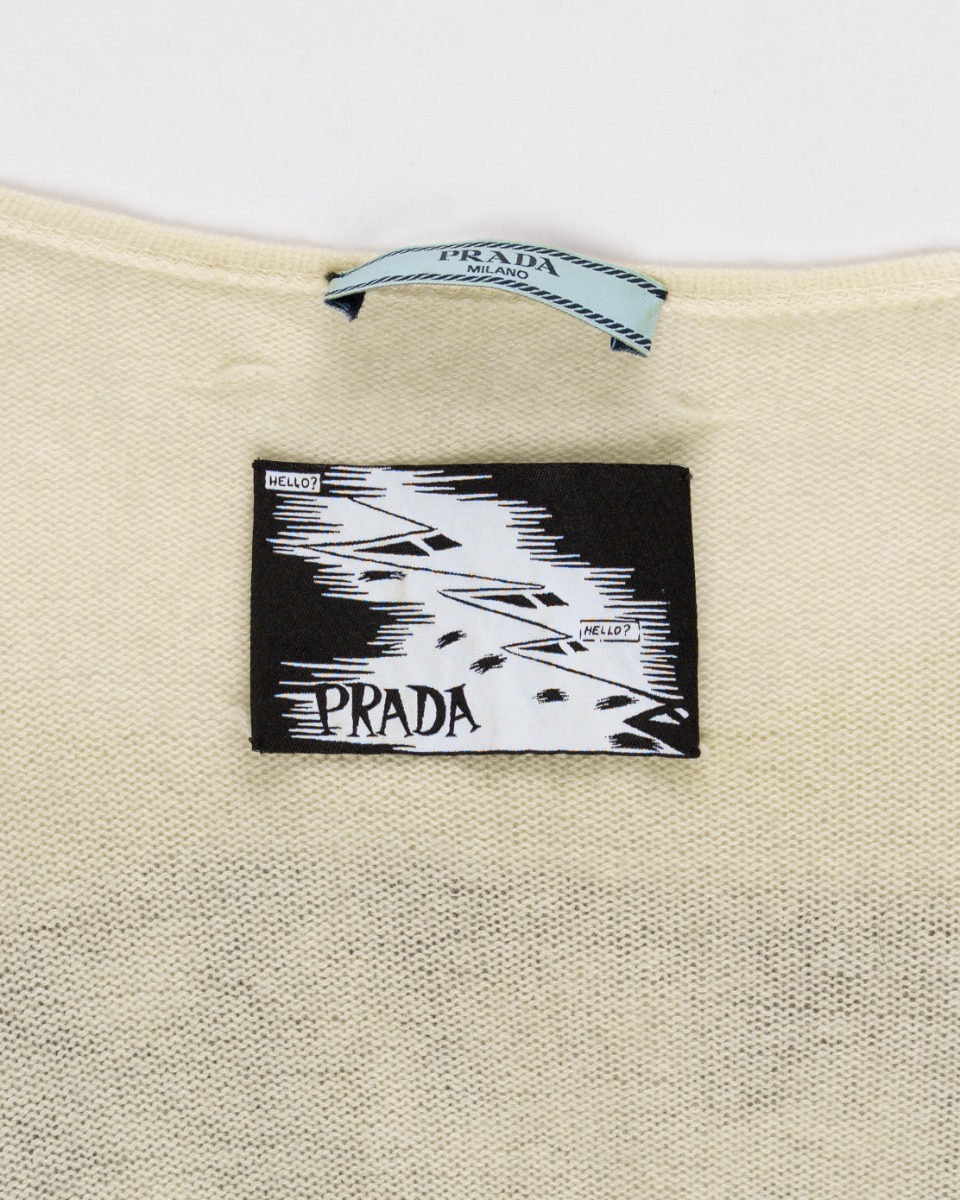 Prada Tarpé Mills inspired "Comic" cropped sweater thumbnail