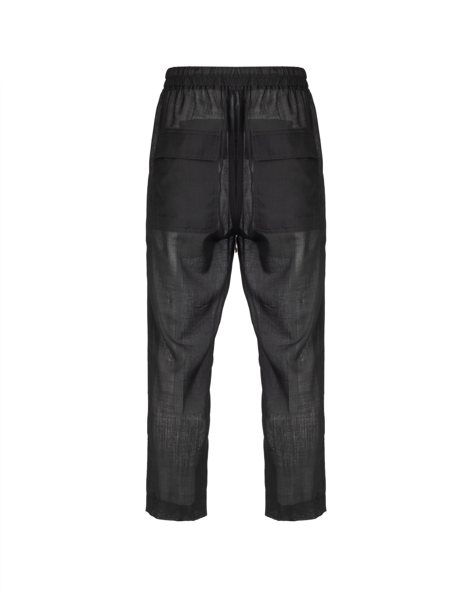 Rick Owens "PHLEGETHON" black sheer pants thumbnail