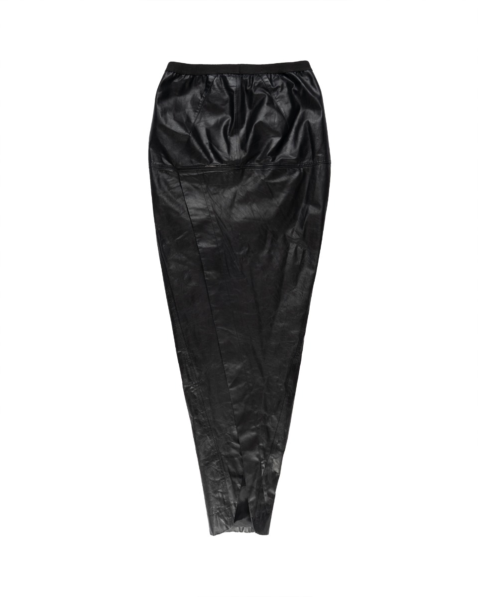 Rick Owens "CYCLOPS" black leather maxi skirt thumbnail