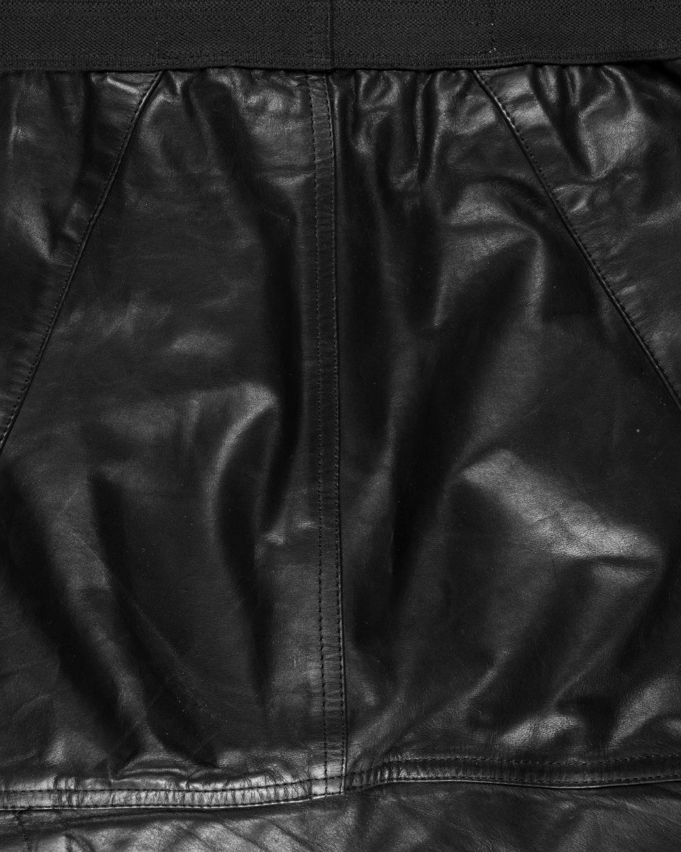 Rick Owens "CYCLOPS" black leather maxi skirt thumbnail