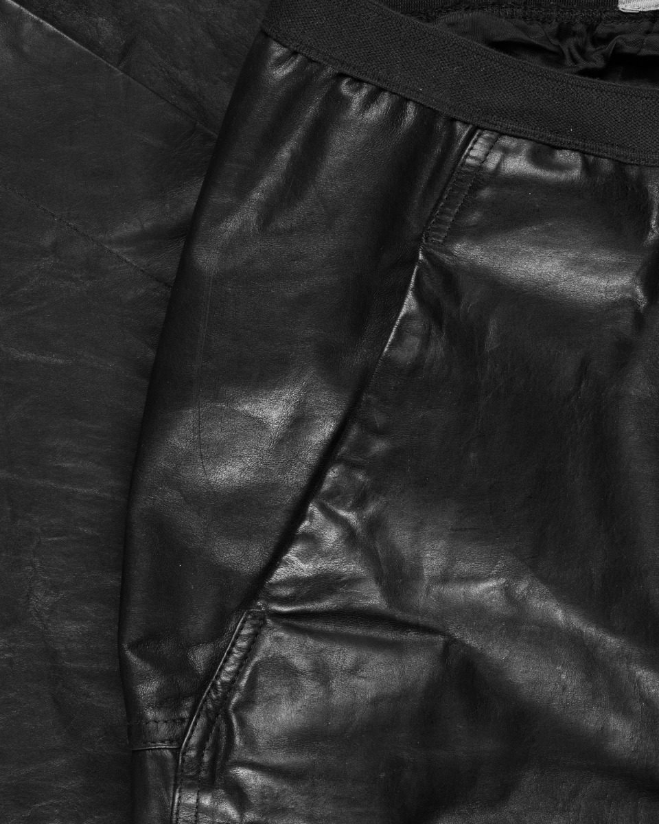 Rick Owens "CYCLOPS" black leather maxi skirt thumbnail