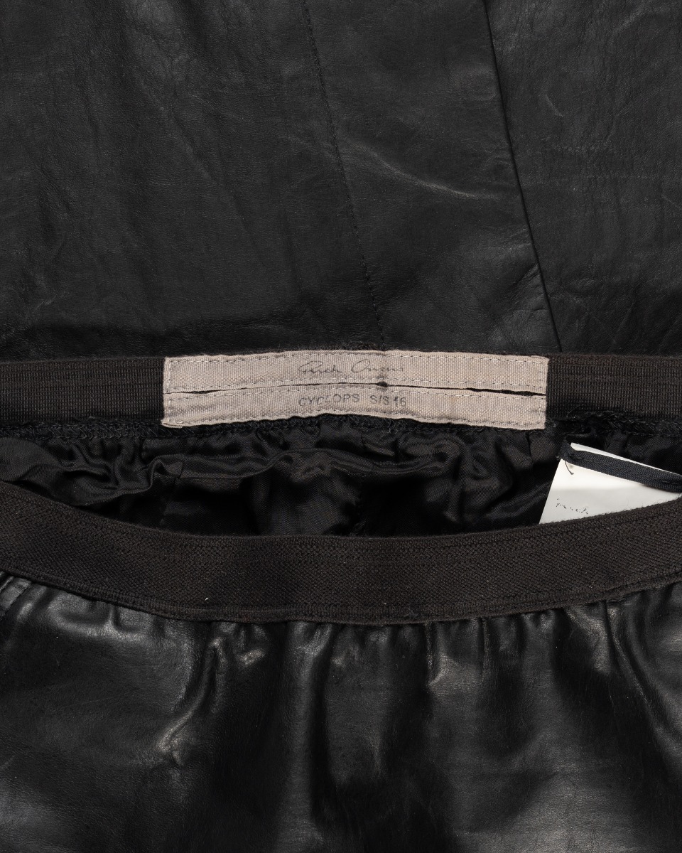 Rick Owens "CYCLOPS" black leather maxi skirt thumbnail