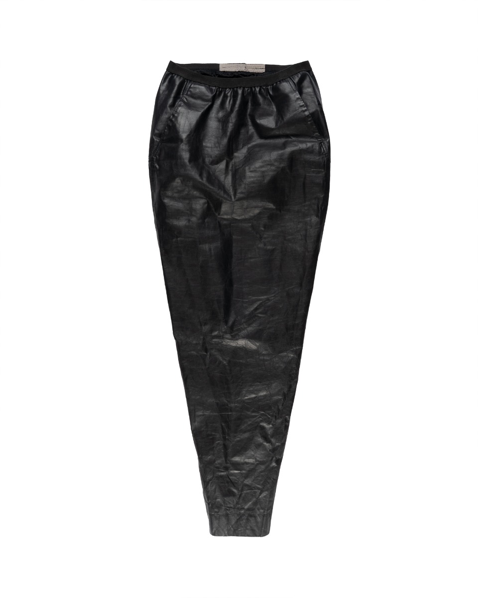 Rick Owens "CYCLOPS" black leather maxi skirt thumbnail