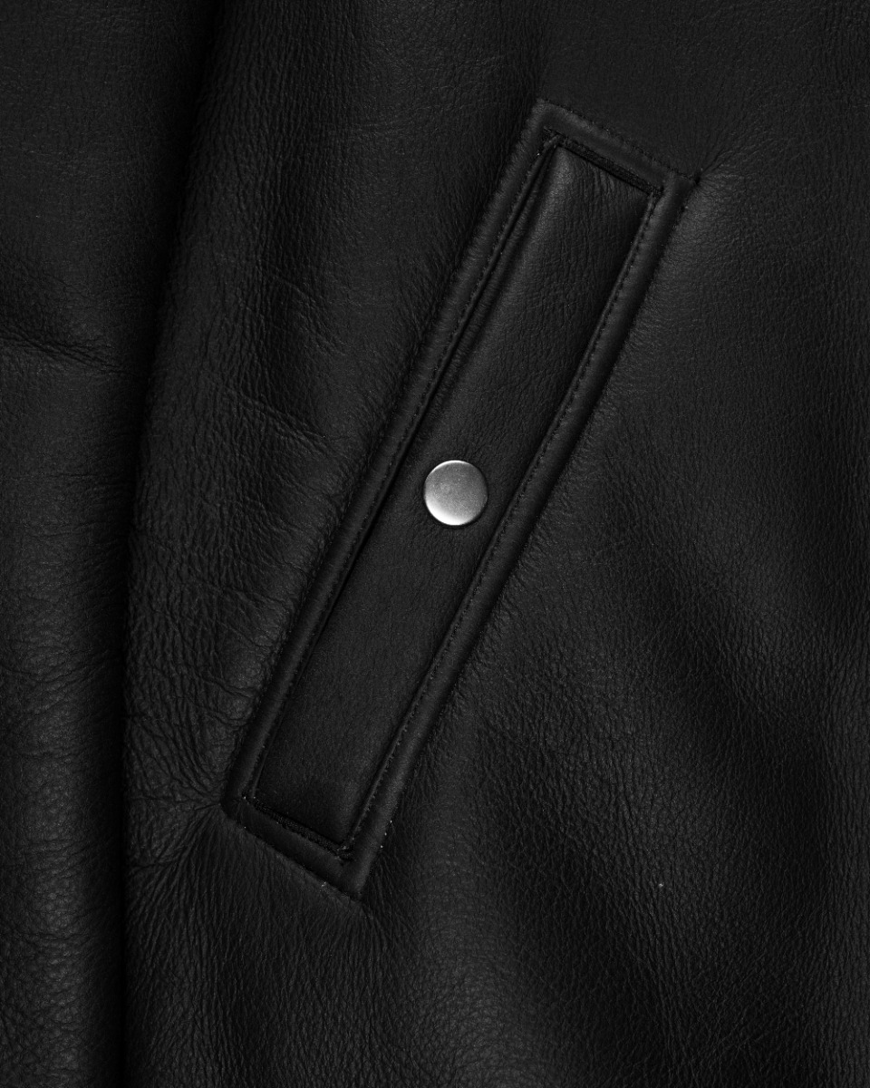 Rick Owens "SISYPHUS" lamb leather shearling bomber jacket thumbnail