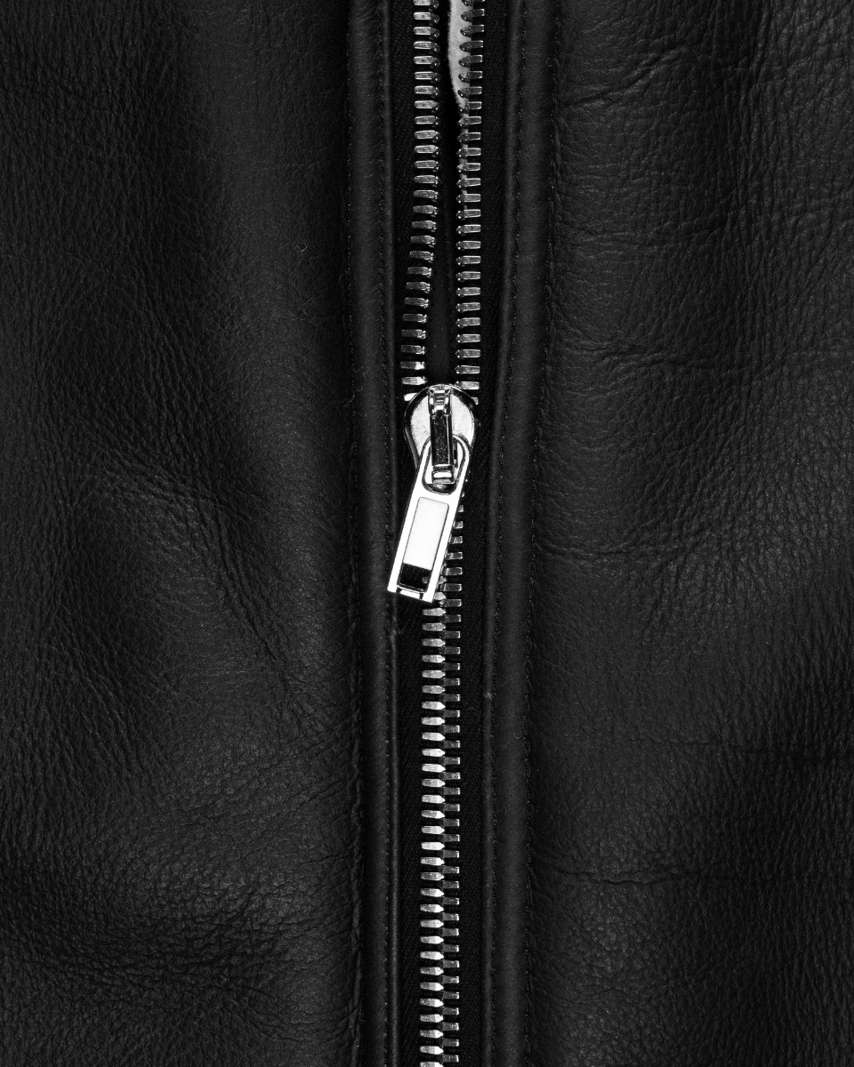 Rick Owens "SISYPHUS" lamb leather shearling bomber jacket thumbnail