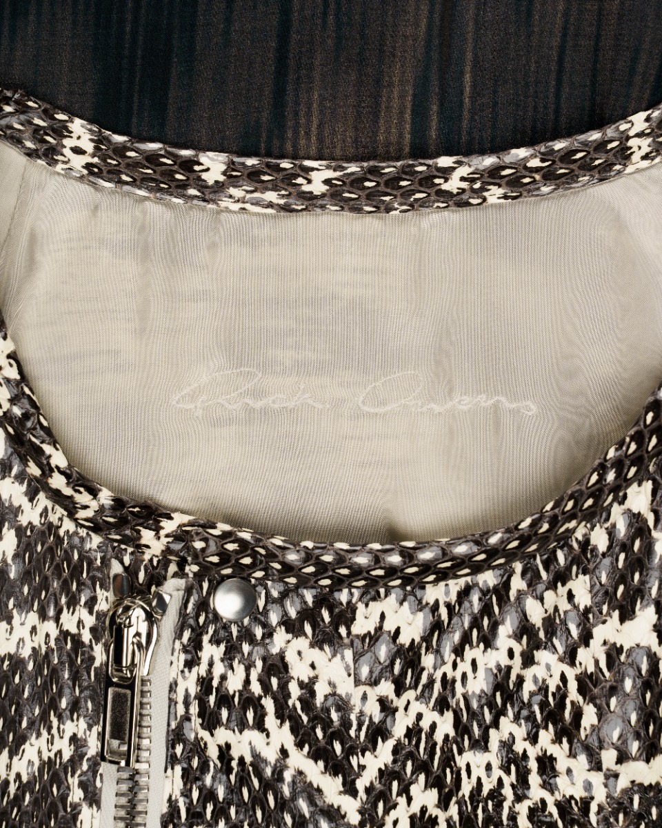 Rick Owens "WALRUS" snake leather silk blouse thumbnail