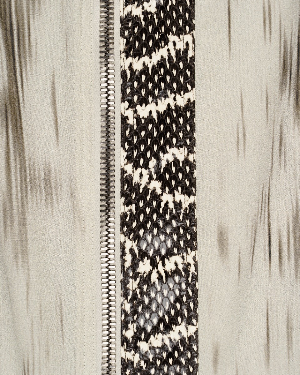 Rick Owens "WALRUS" snake leather silk blouse thumbnail