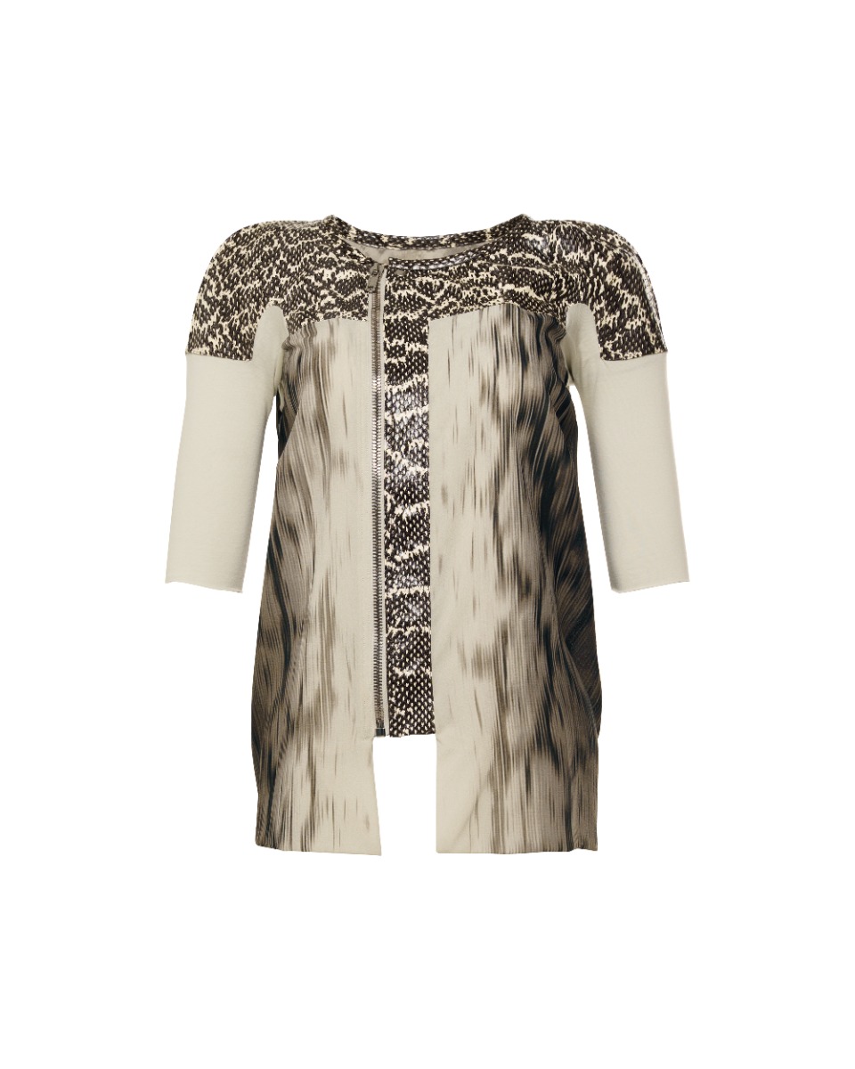 Rick Owens "WALRUS" snake leather silk blouse thumbnail