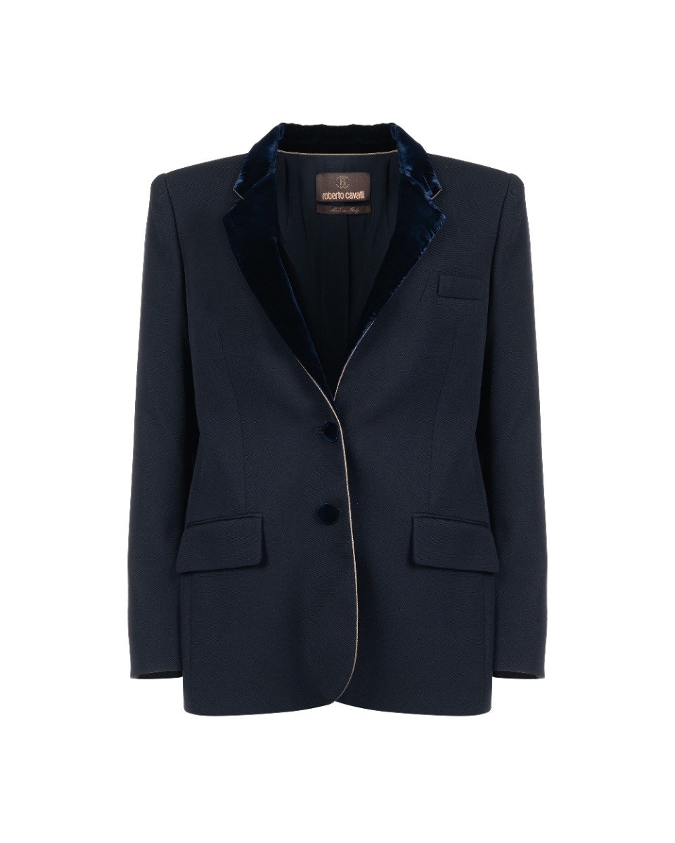 Roberto Cavalli velvet lapels blazer jacket thumbnail
